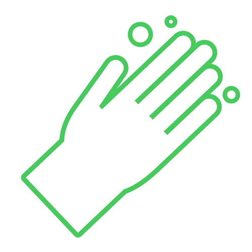 スタッフの手指消毒を徹底